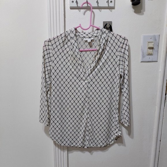 Charter Club Petite Lattice Pleated V-Neck Top Created for Macy's - Picture 3 of 11